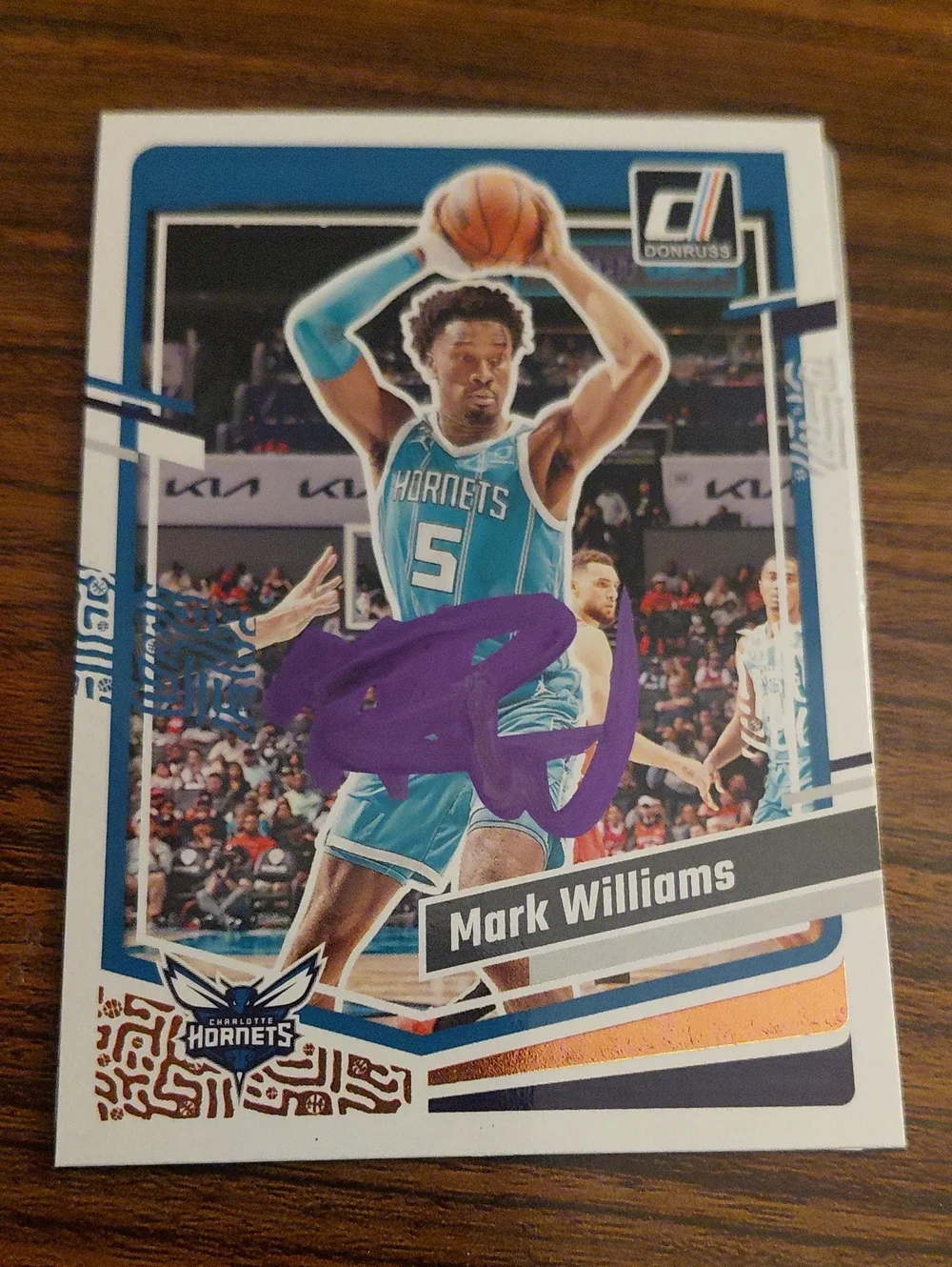 Donruss Mark Williams Charlotte Hornets Basketball Card - Teal/Purple